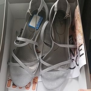 NIB silver sandals